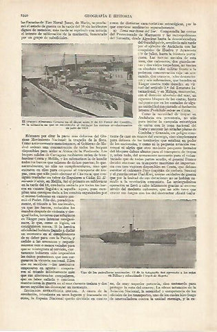 LAMINA ESPASA 27278: El crucero Almirante Cervera en El Ferrol