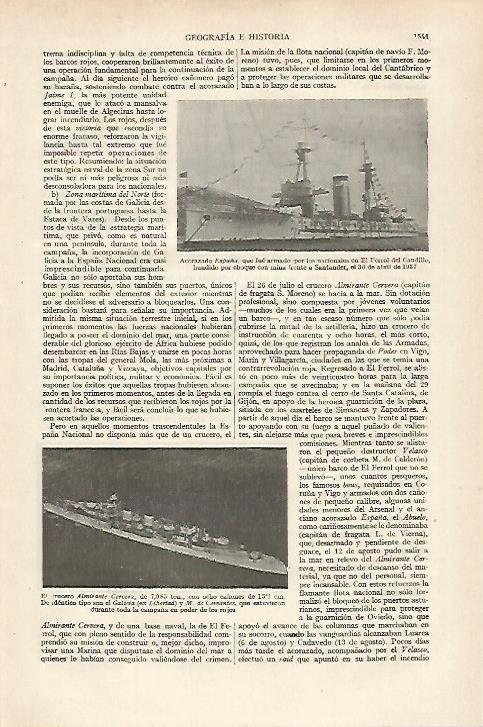 LAMINA ESPASA 27279: El acorazado España en EL Ferrol en 1937