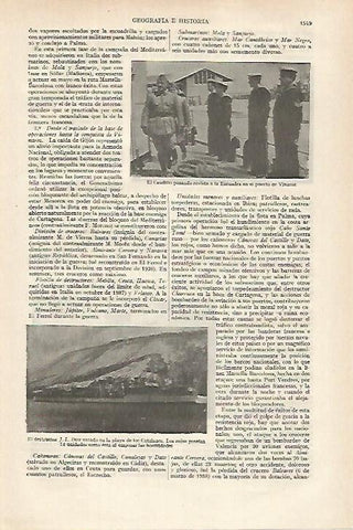LAMINA ESPASA 27283: Franco pasando revista en el puerto de Vinaroz