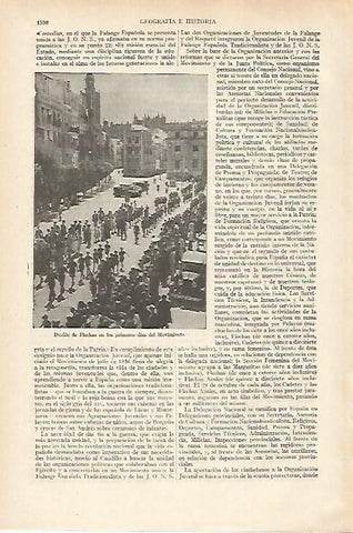 LAMINA ESPASA 27296: Desfile de Flechas en los primeros dias del Movimiento Franquista