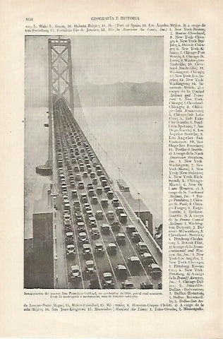 LAMINA ESPASA 27302: Inauguracion del Puente de San Francisco