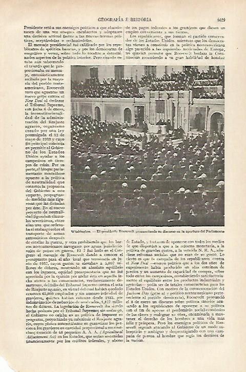 LAMINA ESPASA 27304: Rooswelt en el discurso de apertura del Parlamento
