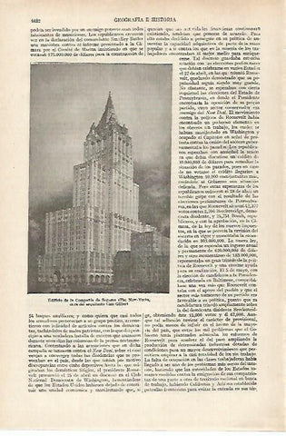 LAMINA ESPASA 27305: Edificio de la Compañia de Seguros The New Yorkpor Gilbert