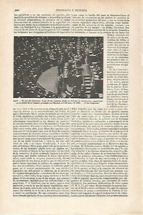 LAMINA ESPASA 27309: Leon Blum en el Parlamento de Francia en 1936