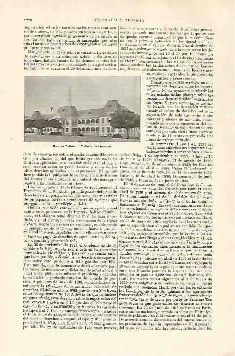 LAMINA ESPASA 27315: Palacio de Finanzas en Port-au-Prince