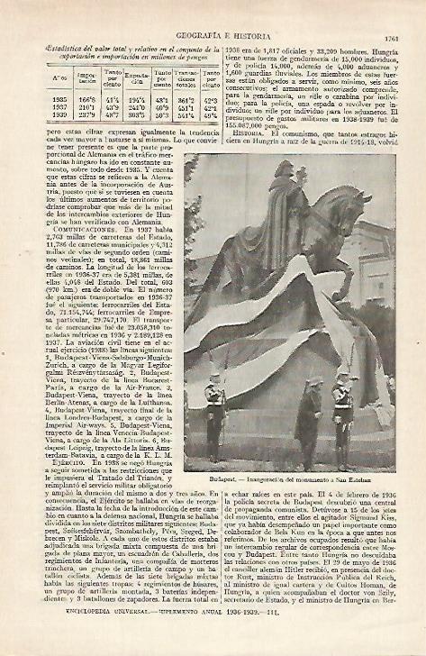 LAMINA ESPASA 27318: Monumento a San Esteban en Budapest
