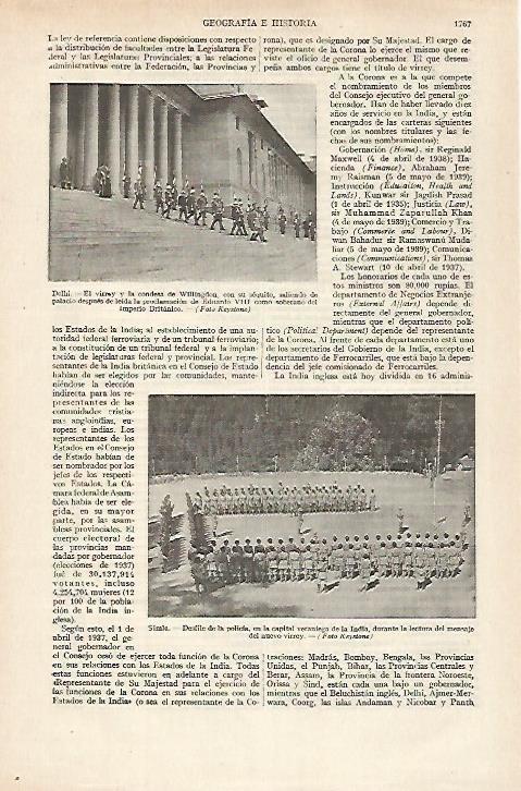 LAMINA ESPASA 27319: Desfile de la policia en Simia