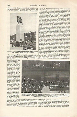 LAMINA ESPASA 27327: Mussilini presidiendo la Camara de los Diputados en 1936