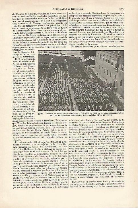 LAMINA ESPASA 27328: Desfile fascista en Roma en 1936