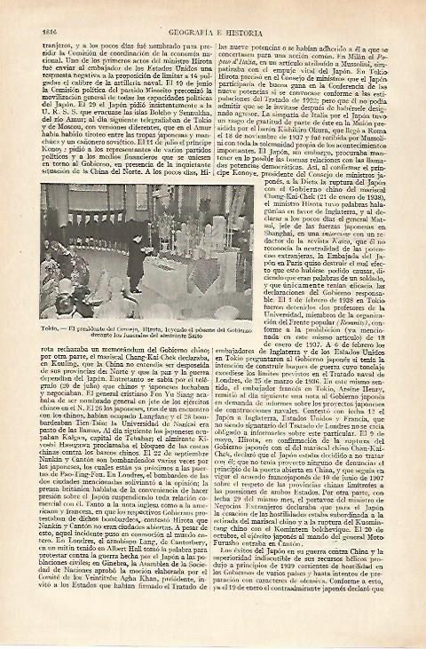 LAMINA ESPASA 27331: El presidente de Japon Hirota 