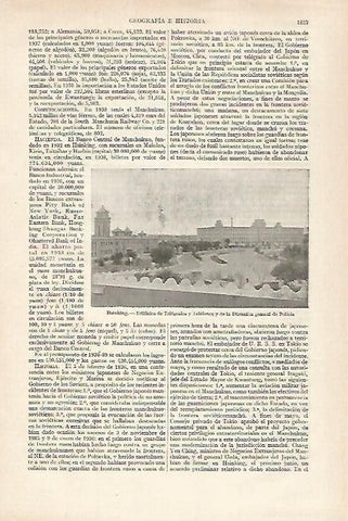 LAMINA ESPASA 27335: Edificio de Telegrafos en Hsinking
