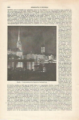 LAMINA ESPASA 27354: Vista nocturna de la Exposicion Nacional de Suiza