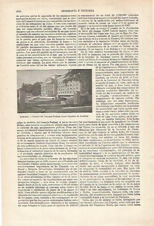 LAMINA ESPASA 27355: Palacio del Tribunal Federal de Lausana