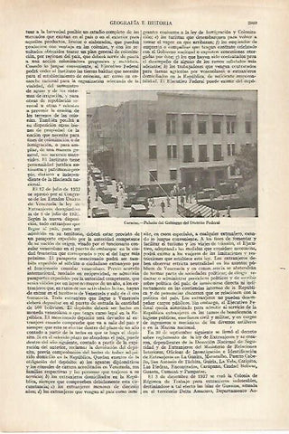 LAMINA ESPASA 27364: Palacio del Gobierno del Distrito Federal en Caracas