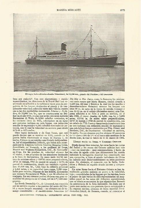 LAMINA ESPASA 27382: El vapor Scharnhorst