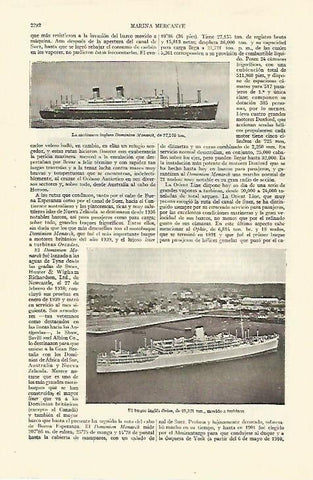 LAMINA ESPASA 27386: Motonave Dominion Monarch