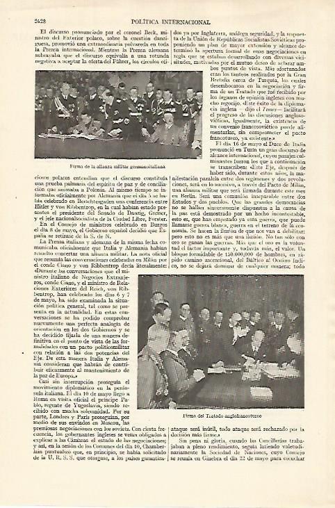 LAMINA ESPASA 27397: Firma de la alianza germanoitaliana