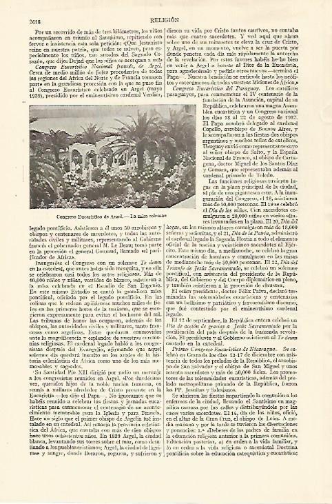 LAMINA ESPASA 27411: Congreso Eucaristico de Argel