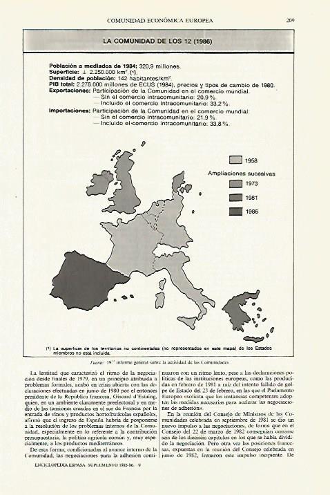 LAMINA ESPASA 27434: Mapa de la Comunidad Europea de los 12 en 1986