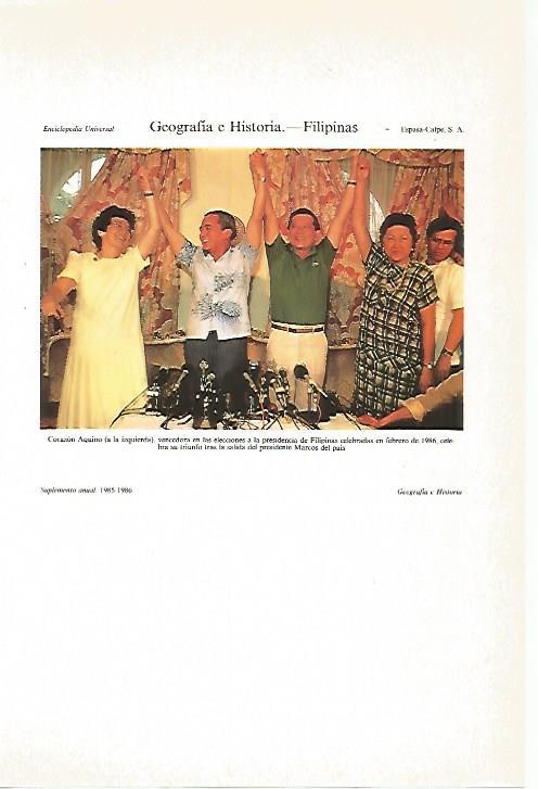 LAMINA ESPASA 27457: Corazon Aquino como presidenta de Filipinas