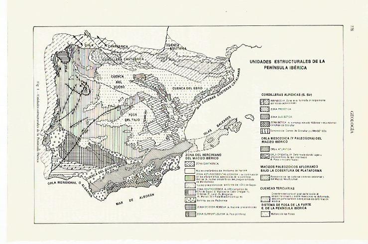 LAMINA ESPASA 27465: Mapa de España de unidades estructurales