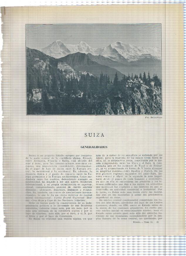 Lamina/sheet/feuille numerada 333/334: Suiza: Vista Alpes en suiza con el Wetterhorn