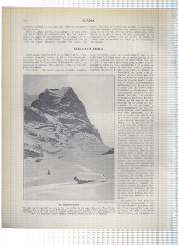 Lamina/sheet/feuille numerada 333/334: Suiza: Vista Alpes en suiza con el Wetterhorn