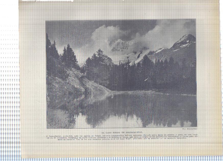Lamina/sheet/feuille numerada 341/342: Suiza: El lago negro en Loetschental y vista de Saint Moritz