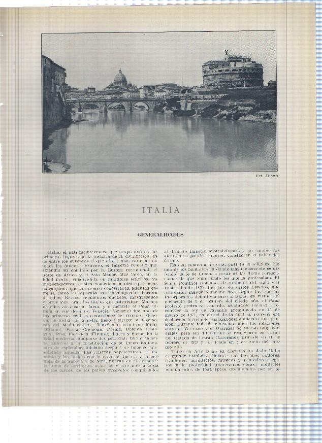 Lamina/sheet/feuille numerada 377/378: Italia: Vista de Roma y El ciarforon desde el refugio de Victor Manuel