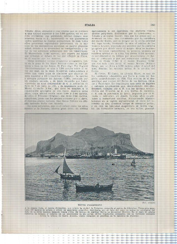 Lamina/sheet/feuille numerada 389/390: Italia: Monte Pellegrino y Planicie de Foligno desde Asis