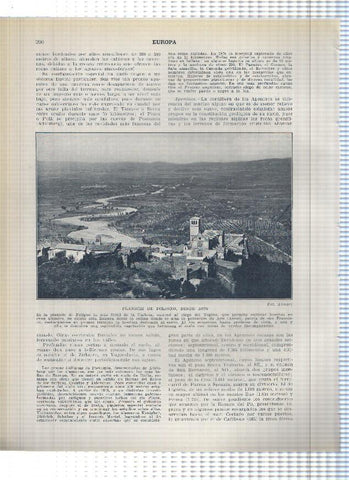 Lamina/sheet/feuille numerada 389/390: Italia: Monte Pellegrino y Planicie de Foligno desde Asis
