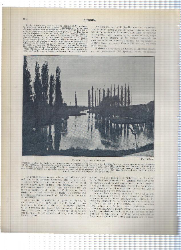 Lamina/sheet/feuille numerada 393/394: Italia: El Rio Arno en florencia y el Rio Critunno en Spoleto