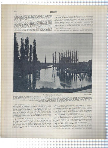 Lamina/sheet/feuille numerada 393/394: Italia: El Rio Arno en florencia y el Rio Critunno en Spoleto