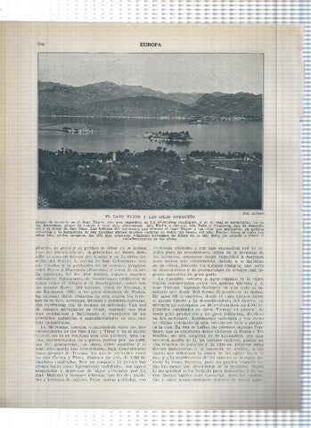 Lamina/sheet/feuille numerada 397/398: Italia: La cascada de la Marmore y El lago mayor y las islas Borromeo