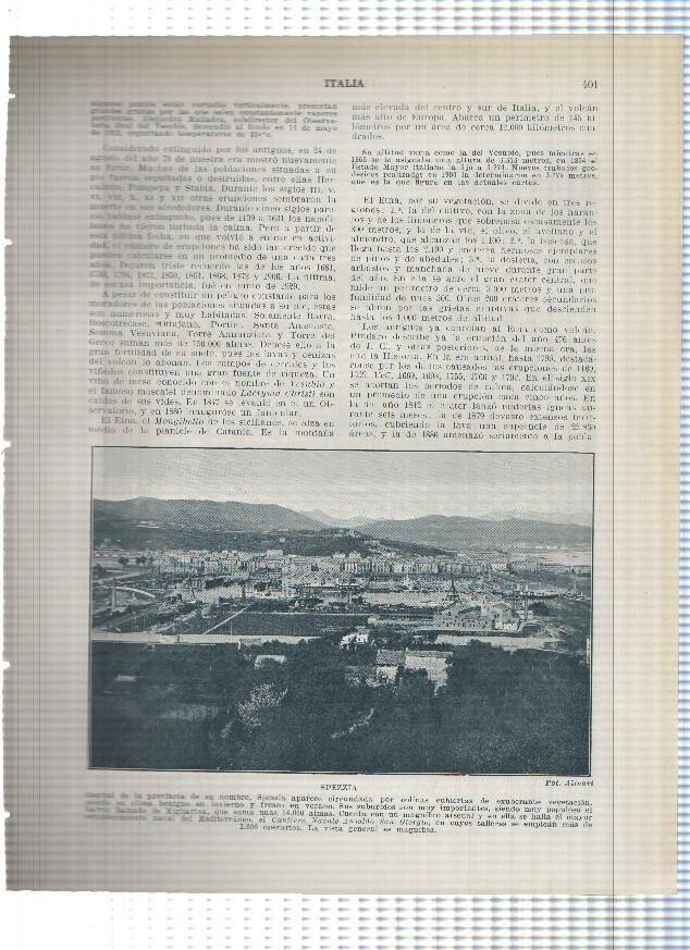 Lamina/sheet/feuille numerada 401/402: Italia: vista de Spezzia y Sorrento
