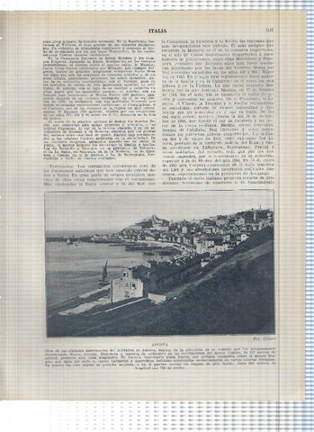 Lamina/sheet/feuille numerada 403/404: Italia: vista de Ancona, Cabo Figari y Cagliari