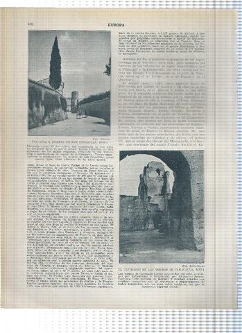 Lamina/sheet/feuille numerada 407/408: Italia: Arco de Constantino y Septimo Servero, via apia y puerta San Sebastia y 
