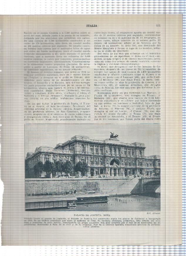 Lamina/sheet/feuille numerada 411/412: Italia: Palacio de Justicia de Roma y Catacumbas de San Genaro en napoles