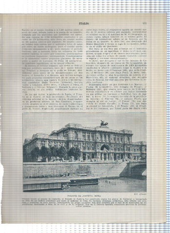 Lamina/sheet/feuille numerada 411/412: Italia: Palacio de Justicia de Roma y Catacumbas de San Genaro en napoles