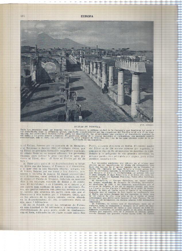 Lamina/sheet/feuille numerada 413/414: Italia: Golfo y puerto de Napoles,, ruinas de Pompeya