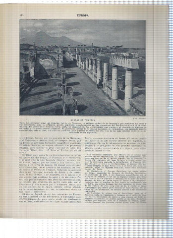 Lamina/sheet/feuille numerada 413/414: Italia: Golfo y puerto de Napoles,, ruinas de Pompeya