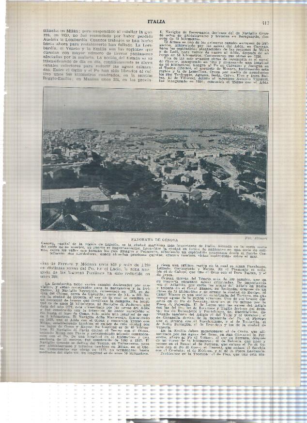 Lamina/sheet/feuille numerada 417/418: Italia: Vista de Genova, Catedral e Iglesia Santa Maria en Genova