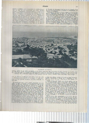 Lamina/sheet/feuille numerada 417/418: Italia: Vista de Genova, Catedral e Iglesia Santa Maria en Genova