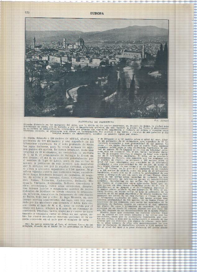 Lamina/sheet/feuille numerada 419/420: Italia: Palacio Real y Basilica de Superga en Turin , Vista de Florencia