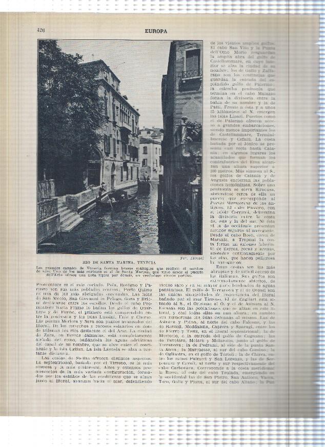 Lamina/sheet/feuille numerada 425/426: Italia: Palacio Ducal y Rio de Santa Maria en Venecia