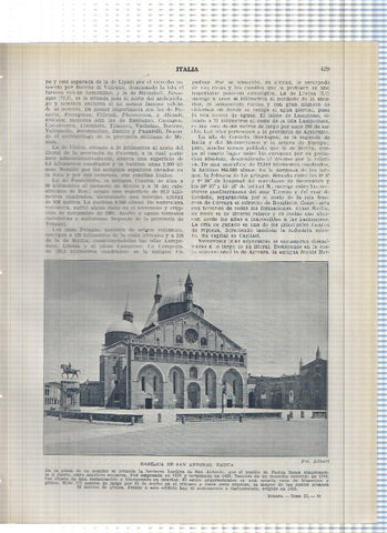 Lamina/sheet/feuille numerada 429/430: Italia: Basilica de San Antonio en Padua y La catedral de Ferrara