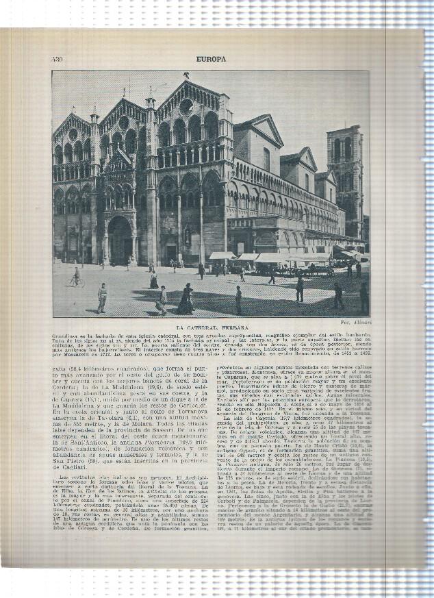 Lamina/sheet/feuille numerada 429/430: Italia: Basilica de San Antonio en Padua y La catedral de Ferrara