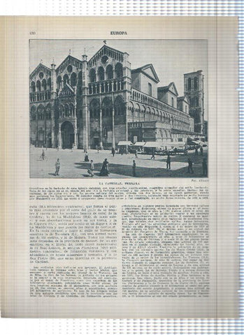 Lamina/sheet/feuille numerada 429/430: Italia: Basilica de San Antonio en Padua y La catedral de Ferrara