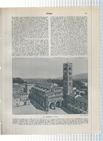Lamina/sheet/feuille numerada 431/432: Italia: Catedral de Lucca, Catedral de Modena y Ayuntamiento de Perusa