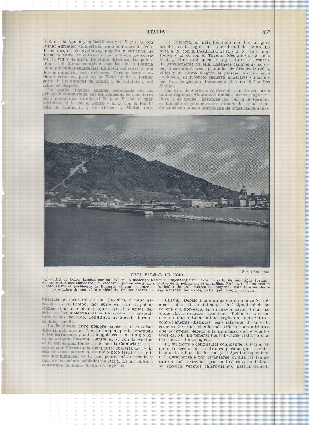 Lamina/sheet/feuille numerada 437/438: Italia: Vista de Como y de Fiume